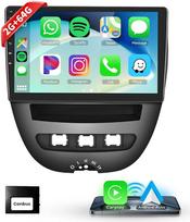 Podofo Wireless Carplay Car Radio for Peugeot 107/Citroen C1/Toyota Aygo, Android 2G+64G HiFi 10 Inch Touchscreen Android Car Bluetooth WiFi FM RDS USB Car Navigation Radio Player + Canbus