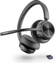 Poly Voyager 4320 Wireless UC Headset - Stereo Headphones with Noise Cancelling Microphone Arm - Connect to PC/Mac/Mobile Phone via Bluetooth - Compatible with Teams, Zoom and More