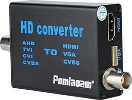 POMIACAM BNC į HDMI vaizdo signalo keitiklis, 4 in 1 Composite CVBS AHD TVI CVI į HDMI Vaizdo keitiklio adapteris BNC kabelis į HDMI VGA BNC (CVBS), skirtas kamerai / vaizdo registratoriui / CCTV apsaugos sistemai