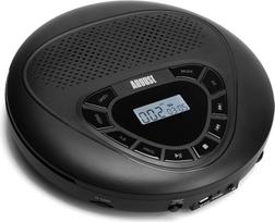 Portable Rechargeable CD Player August SE10 Discman Walkman with Speaker Anti-Shock Anti-Skip Portable MP3-CD Player with LCD Display/Disc/Micro SD/Equalizer/AUX Cable for Adults Children