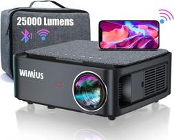Projektorius, Full HD 1080P 25000 liumenų projektorius, 5G WiFi "Bluetooth" projektorius, palaikantis 4K vaizdo įrašus, LED namų kino vaizdo projektorius, 300 colių ekranas, suderinamas su "Fire Stick", išmaniuoju telefonu, PS5 projektoriumi