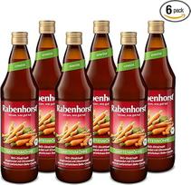 RABENHORST Garden Carrot Organic 6 vnt. (6 x 700 ml) - aukštos kokybės morkų sultys su citrinų sultimis