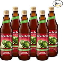 RABENHORST Mild Sauerkraut Organic 6 Pack (6 x 700 ml) - Pieno rūgšties rauginti rauginti kopūstai - tiesioginės sultys
