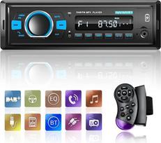 Radijo imtuvai DAB automobilinis radijas 1 DIN su "Bluetooth 5.0" / EQ Audio / "Bluetooth" skambučiai / FM radijas / USB įkrovimo funkcija / mygtukų apšvietimas / TF SD kortelės jungtis / AUX įvestis + Telecomando SWC