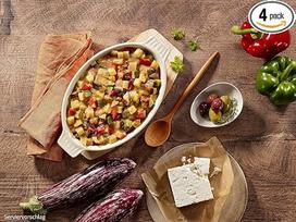 ration1 "Moussaka" su piemenų sūriu ir džiovintais pomidorais 4 x 400 g - 10 metų galiojimo laikas. Vegetariška ir be glitimo! Paprasčiausiai atidarykite ir mėgaukitės šalta arba šilta - jokių kitų ingredientų nereikia!