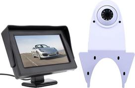 Rear View Camera Car Rear View with Night Vision Waterproof Reversing System + 4.3 Inch LCD Car Monitor for Mercedes Sprinter Viano Vito Transit Ducato VW Crafter T5 (Model 1 = White Cam + 4.3 Inch