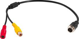 RED WOLF 4 Pin Male to RCA Female Adapter Cable for Rear View Camera Monitor Display Shockproof Waterproof
