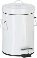 Relaxdays Vintage Pedal Bin Virtuvė Vonios kambarys Metalo Pedal Bin Kosmetikos šiukšliadėžė 3 litrų baltos spalvos