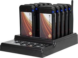 Retekess TD174 Pager iškvietos sistema, Pager sistema restoranui, paprastas pagrindas, 300 m, 3 iškvietimo režimai, įkrovimo ekranas, svečių iškvietos sistema, radijo iškvietos sistema maisto vežimėliams
