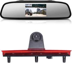Reversing Camera Transport Window + 4.3 Inch Rear View Mirror Brake Light Car Roof Reversing Camera for VW T5 Bus Transporter Multivan Caravelle