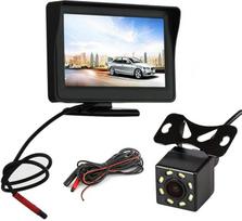 Riloer Car Rear View Camera Kit, 4.3 Inch Digital TFT LCD Monitor + Waterproof HD Backup Parking Camera for Most 8V-12V Vehicles, with IR Night Vision, 170° Wide Angle