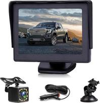 Rimoody Galinio vaizdo kamera Automobilio galinio vaizdo kamera su naktiniu matymu 12 LED vandeniui atspari atbulinės eigos sistema 4.3 LCD monitoriaus atbulinės eigos kamera su 10 m kabeliu Laidinė atbulinės eigos kamera lengviesiems automobiliams, visur