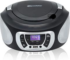 Roadstar CDR-365U/SL Portable Radio CD Player Digital FM PLL Boombox CD Player CD-R CD-RW CD-MP3 USB Port Stereo AUX-IN Headphone Output Black/Silver