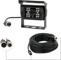 Rückfahrkamera Camecho IR Nachtsicht wasserdichte Rückfahrkamera + 10 Mt 4 Pins Kabel Kit für Auto Bus LKW Caravan Camper 12 V 24 V Einparkhilfe