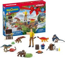 schleich 98984 Advento kalendorius 2023 DINOSAURŲ, nuo 5 metų, DINOSAURŲ žaidimų rinkinys, 24 dalys (FR/IT versija)