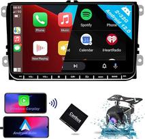 SEMAITU Android CarPlay Car Radio for VW Golf 5 6 Passat Polo Skoda Tiguan Seat 9 Inch Touchscreen Car Radio with GPS Navigation WiFi BT USB FM RDS DSP EQ Radio Reversing Camera 2GB + 32GB -TH0029