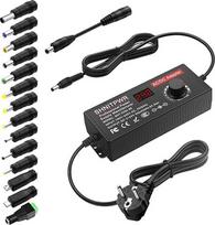SHNITPWR 4A 96W reguliuojamas maitinimo adapteris 3,5V-24V Universalus nuolatinės srovės maitinimo šaltinis DC 3,5V 6V 9V 12V 15V 19V 20V 24V maitinimo adapteris su 14 antgalių ir poliariškumo kabeliu, skirtas buitinės elektronikos LED juostelėms