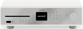 sonoro Maestro HiFi Receiver with Class D Amplifier, CD Player & Internet Radio (Bluetooth, FM, DAB Plus, Spotify, Tidal, Amazon, Deezer) Matt White Silver