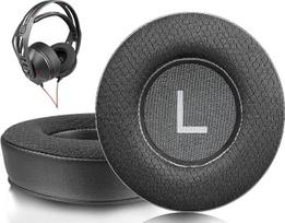 SOULWIT Mesh Fabric Replacement Ear Pads for Plantronics (Poly) Rig 400 (400Pro HC, 400HS, 400HX, 400HA), Ear Pads for Rig 500 (500E, 500HD, 500HX)/505(505HS)/515(515HD) Headphones