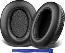 SOULWIT pakaitiniai ausų įdėklai "Sony" WH-XB910 XB910N itin žemų dažnių triukšmo slopinimo ausinėms "Sony" WHXB910N belaidėms "Bluetooth" ausinėms pakaitiniai įdėklai su minkštesne baltymo oda - juodi