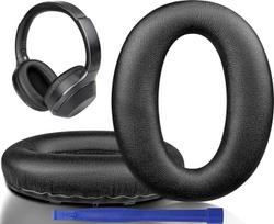 SOULWIT Replacement Ear Pads for Sony WH-1000XM2 (WH1000XM2) & MDR-1000X (MDR1000X) Over-Ear Headphones with Soft Protein Leather, Noise Isolation Foam, Extra Thickness-Black