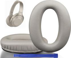 SOULWIT Replacement Ear Pads for Sony WH-1000XM2 (WH1000XM2) & MDR-1000X (MDR1000X) Over-Ear Headphones with Soft Protein Leather, Noise Isolation Foam, Extra Thickness-Gold