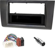 Sound-way 1 DIN / 2 DIN Car Radio Faceplate Radio Frame, ISO Connection Cable, Antenna Adapter Compatible with Fiat, Peugeot, Citroen, Suzuki
