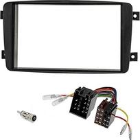 Sound-way 2 DIN Car Radio Faceplate, Radio Frame, ISO Connection Cable, Antenna Adapter, Compatible with Mercedes C-Class, CLK, Viano, Vito
