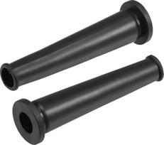sourcing map 2 x Black 69mm Length Trunk Protector Cable Sleeve Hose Rubber Strain Relief Cord
