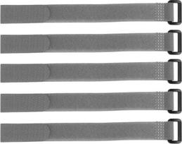sourcing map 5 x Hook and Loop Straps 3/4" x 10" Safety Straps Reusable Cable Ties (Grey)