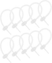 sourcing map Reusable Cable Ties 6 Inch Silicone Ties Bag Clips, All-Purpose Silicone Ties Cable Ties Bread Ties Household Twist Ties Reusable Twist Ties (Clear Pack of 20)