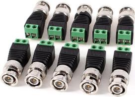 Sourcingmap® 10 Pcs Screw Terminal Coax Cat5 Cat6 to BNC Male Video Balun Connector Adapter de