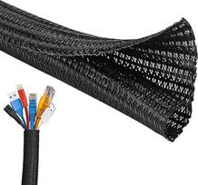 SSKHE Cable Management 4M Cable Protector Cable Sleeve Split Sleeve for USB Power Cord Audio Video Cable Protect Cat from Chewing Cables