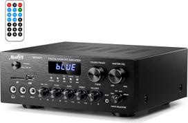 Stiprintuvas, "Moukey" "Bluetooth" galios stiprintuvas Dviejų kanalų garso stereo imtuvas su USD, SD, AUX, MIC IN su "Echo", radijo imtuvu, LED, skirtas karaoke, namų kinui, MAMP1