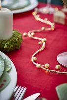 Talking Tables Christmas Party Garland with Lights Gold Berry Xmas Fireplace, Table Decorations Battery Operated 2 m, 40 LEDs