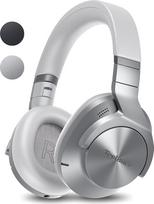 Technics EAH-A800E-S Bluetooth Headphones, Over-Ear with Noise Cancelling and Microphone, Easy Connection, Foldable, Silver
