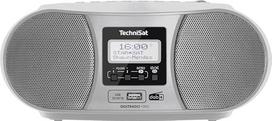 TechniSat Digitradio 1990 Stereo Boombox with DAB+/FM Radio and CD Player (Bluetooth Audio Streaming, Headphone Jack, USB, AUX In, Charging Function, Clock, 2 x 1.5 Watt Output Power) Silver.