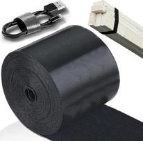 TEUVO Velcro kabelių raiščiai, 100 mm x 3 m, nelipnios velcro juostos, skirtos kabeliams rišti, "pasidaryk pats" amatams, užuolaidų tvirtinimui, daugkartinio naudojimo velcro juostos, skirtos kabelių valdymui, apvalios, namams ir biurui