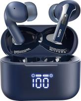 TOZO T20 Headphones Wireless Bluetooth 5.3 Bluetooth Headphones IPX8 Waterproof In-Ear Earphones with LED Display, App Control, 48.5 Hours Battery Life, Dual Mic Noise Cancelling Headphones - Blue