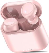 TOZO T6 Mini Bluetooth Headphones, Bluetooth 5.3, Ergonomic In-Ear Headset, 50 Hours of Playtime with Wireless Charging Case, EQ Adjustable Application, IPX8 Waterproof, Upgraded Version, Pink Gold