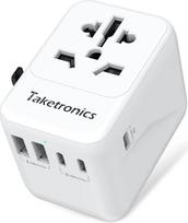 Travel Adapter Worldwide to US/UK/AUS/CN 224 Countries 2 USB-A and 3 USB-C Universal for EU USA UK Thailand China Australia Travel Adapter