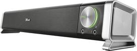 Trust Asto Soundbar 12 W Spitzenleistung (6 W RMS), PC Lautsprecher, USB Betrieb, 3,5 mm AUX Anschluss, Stereo Soundsystem, Computer Boxen für PC, Laptop, Monitor, TV, Musik, Audio - Schwarz