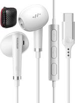 USB C Headphones for iPhone 16 15 Pro Max Samsung Galaxy A55 A35 A34 A54 A53 S24 Ultra Headphones Type C with Microphone HiFi Stereo USB C In-Ear Headphones for Xiaomi 14 13 Pixel 9 Pro XL 8a OnePlus