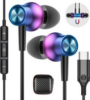 USB C Headphones for Samsung Galaxy A53 A54 A34 A33 A55 A35 S24 S23 S21 FE Pixel 9 8 Pro 7a Headphones with Microphone In-Ear Headphones with Cable Earphones USB Type C Headphones for iPhone 16 15 Pro