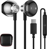USB C Headphones Type C Headset HiFi Stereo Earphones with Cable and Microphone Semi In Ear Headphones for iPhone 16 15 Pro Max Pixel 9 Pro XL 8 Samsung Galaxy A35 A55 A34 A54 A53 S24 Ultra S23 FE