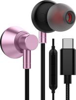 USB C Headphones, USB Type C Earphones, Stereo In-Ear Earbuds, Hi-Fi Digital Headsets with Microphone and Remote for Samsung Galaxy S21+ Ultra/S20 FE/OnePlus 9 Plus 9 Pro/9/8 T, Pink