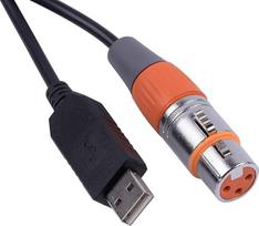 USB to DMX Control Cable RS485 Serial Converter Adapter FTDI XLR 3 Pin Stage Lighting Device Cable (16ft, USB Black Shell)