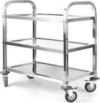 uyoyous serviravimo vežimėlis 95 x 50 x 95 cm nerūdijančio plieno 3 lentynos Virtuvės vežimėlis Transportavimo vežimėlis iš nerūdijančio plieno su 4 360° besisukančiais ratukais (2 x stabdžiai) restorano virtuvei ar viešbučiui