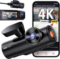 VANTRUE N4 Pro 5G WiFi automobilinė vaizdo kamera, 4K+ 1080P+ 1080P/3 HDR, STARVIS 2 prietaisų skydelio kameros privatumo režimai ir buferio parkavimo stebėjimas, IR naktinis matymas su žvaigždžių šviesa, valdymas balsu, GPS, 2,45 colio, maks. 512GB