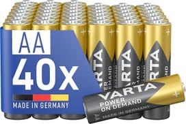 VARTA "Power on Demand" AA (Mignon) tipo baterijos, ekologiškoje pakuotėje - išmanios, lanksčios ir galingos, pvz., kompiuterių priedams, išmaniesiems namų prietaisams ar žibintuvėliams, 40 vnt.